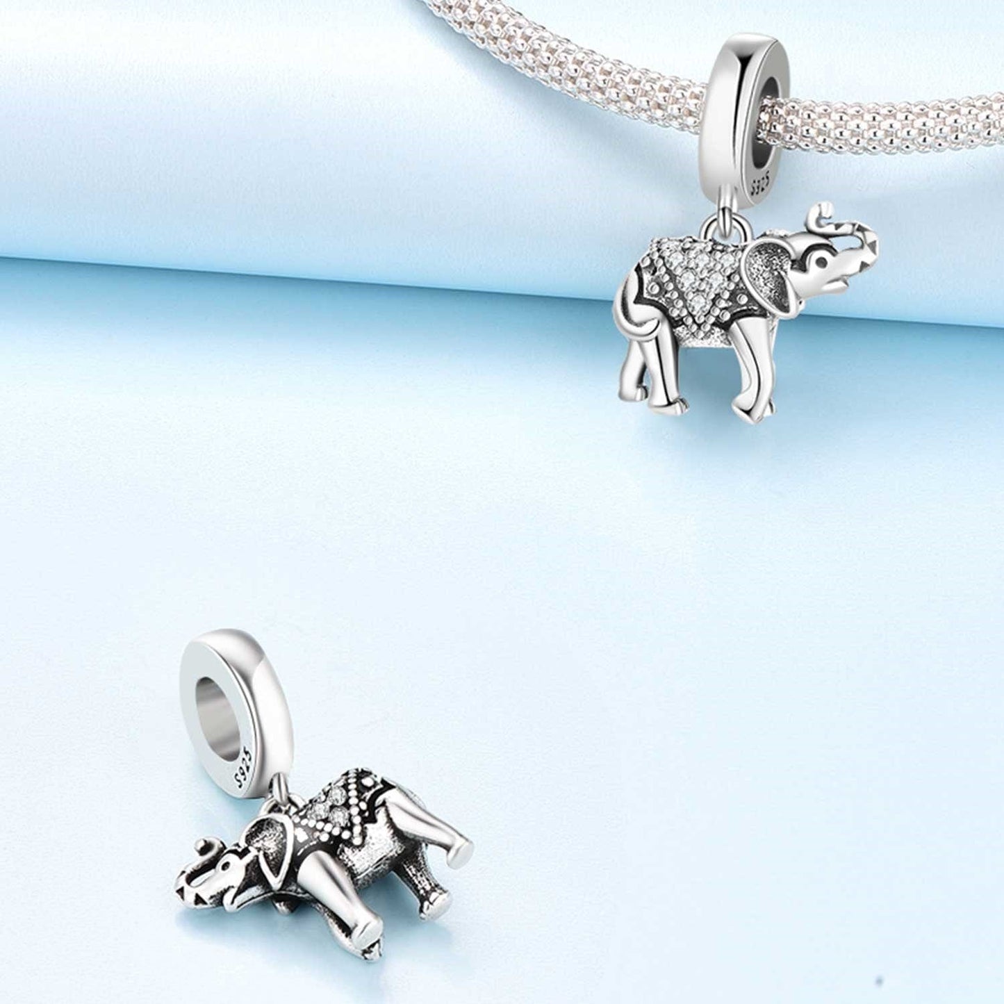 Elegant Elephant Dangle Charm