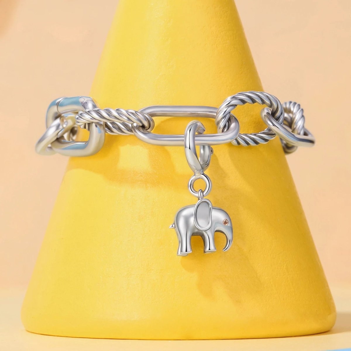 Elephant with Crystal Eye Dangle Charm