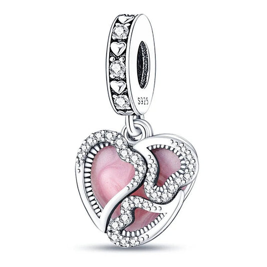 Entwined Hearts Double Dangle Charm