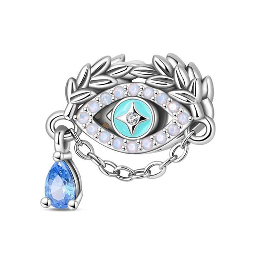 Evil Eye with Blue Teardrop Charm