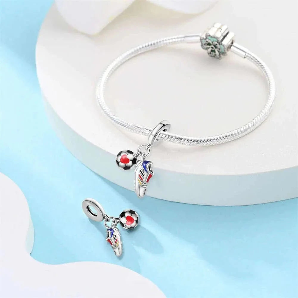 Football Shoe & Ball Dangle Charm