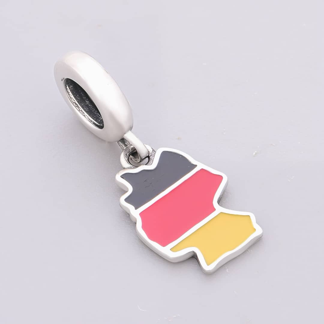 Germany Map Flag Dangle Charm