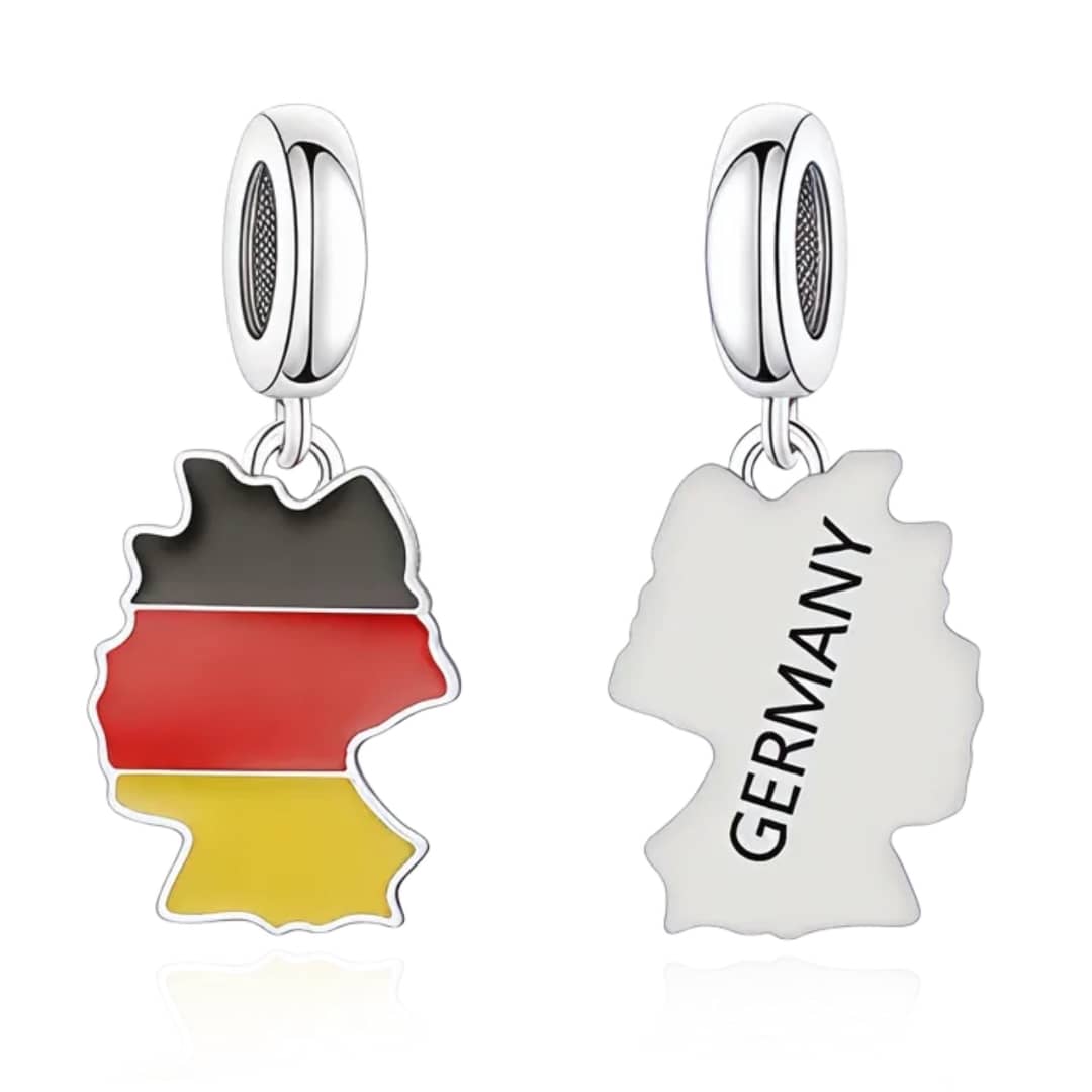 Germany Map Flag Dangle Charm