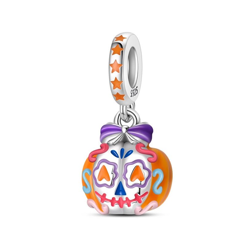 Glow-in-the-Dark Sugar Skull Charm Duo