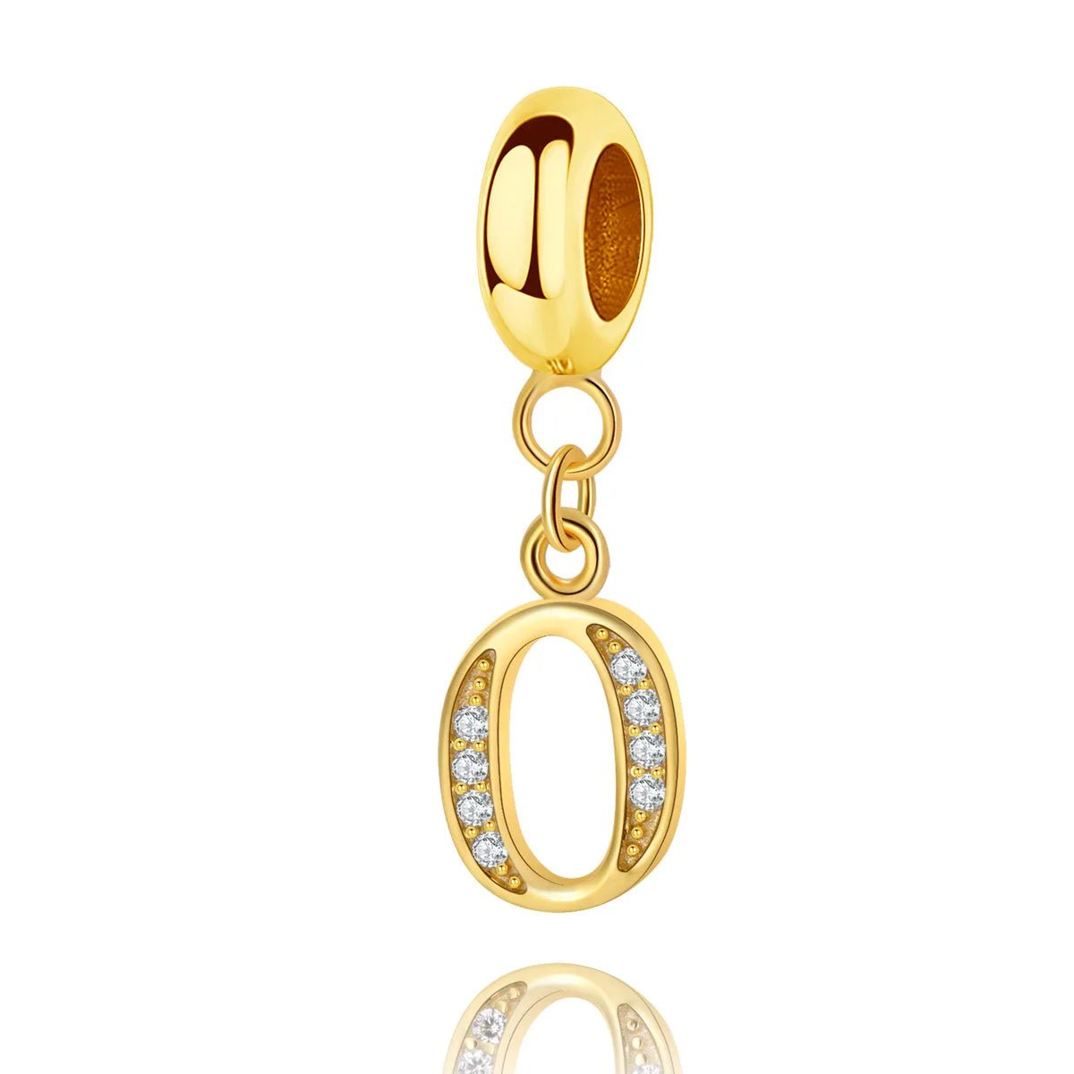 Gold Initial Letter A~Z Alphabet Dangle Charms