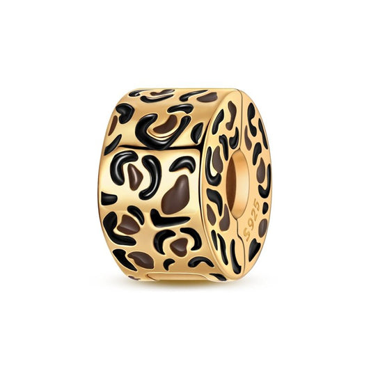 Gold Leopard Print Clip Charm
