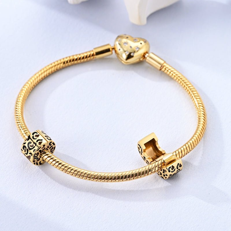 Gold Leopard Print Clip Charm