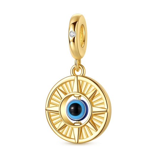 Golden Compass Evil Eye Dangle Charm