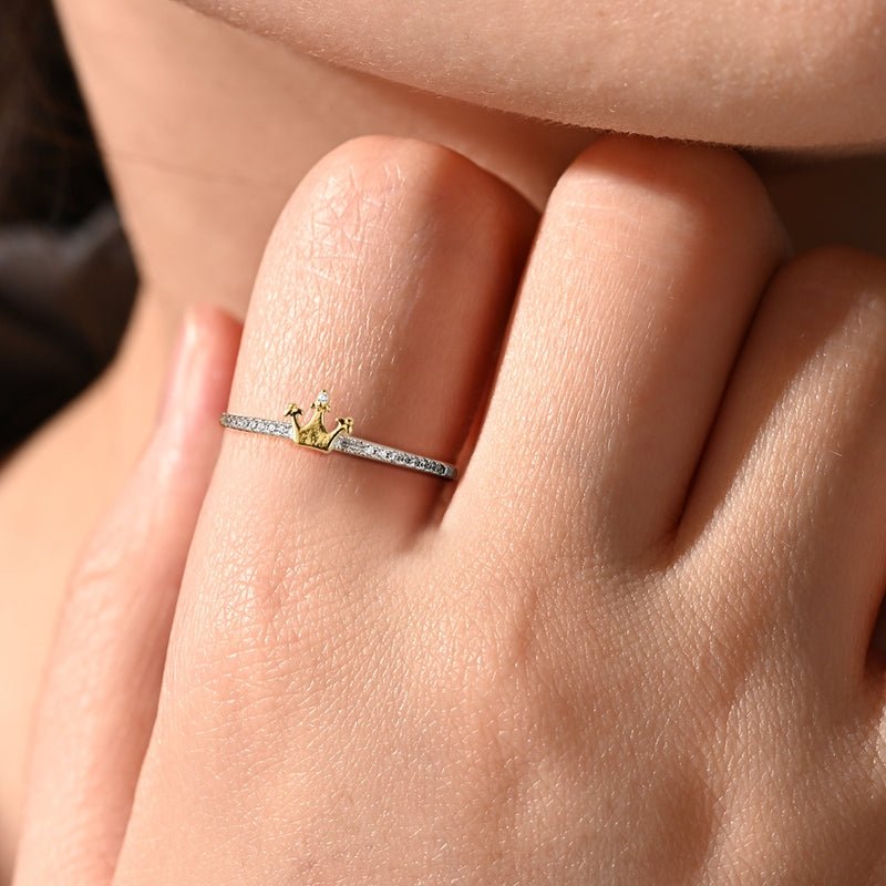Golden Crown Pavé Ring