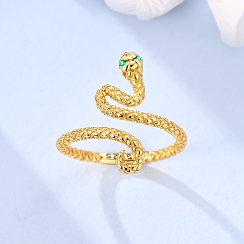 Golden Serpent Wrap Ring