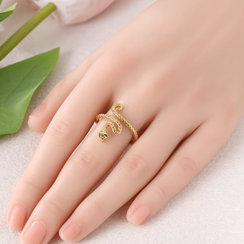Golden Serpent Wrap Ring