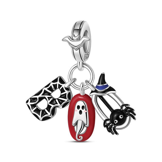 Halloween Mask, Ghost & Spider Dangle Charm