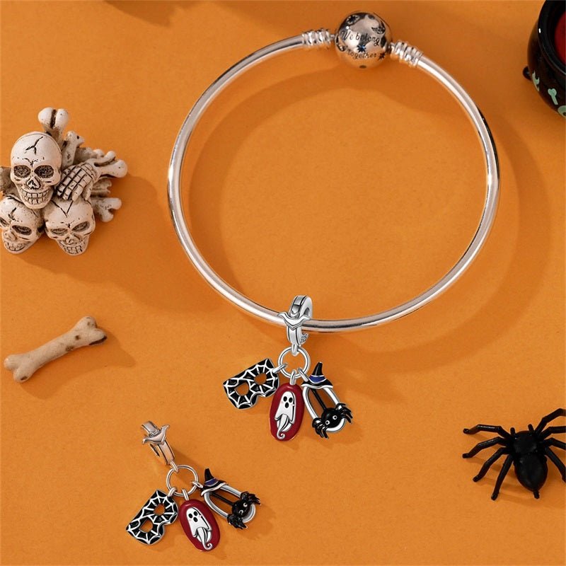 Halloween Mask, Ghost & Spider Dangle Charm