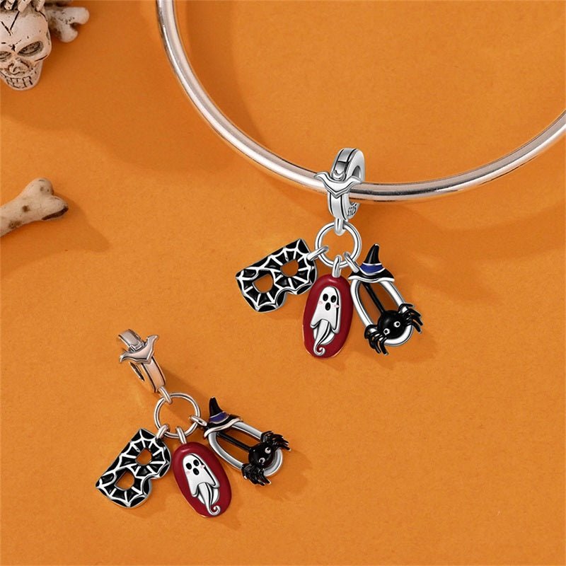 Halloween Mask, Ghost & Spider Dangle Charm