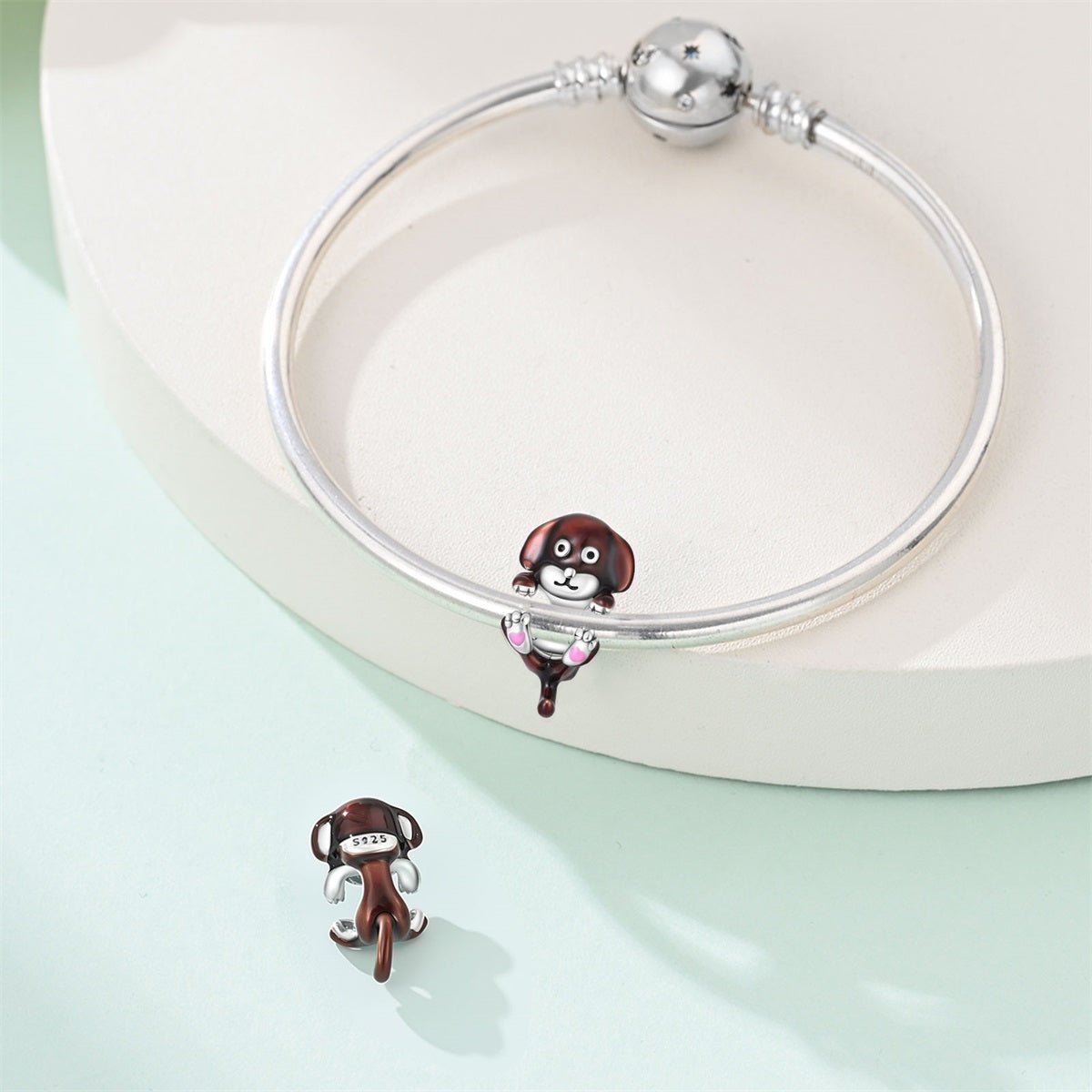 Hanging Brown Dog Charm