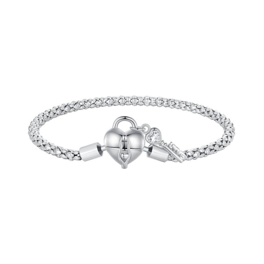 Heart Lock & Key Charm Bracelet