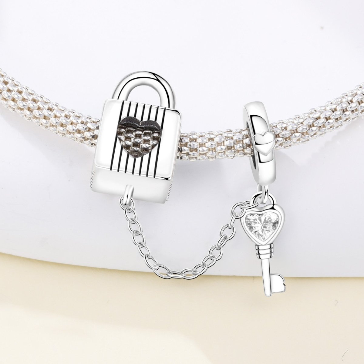 Heart Lock & Key Dangle Charm