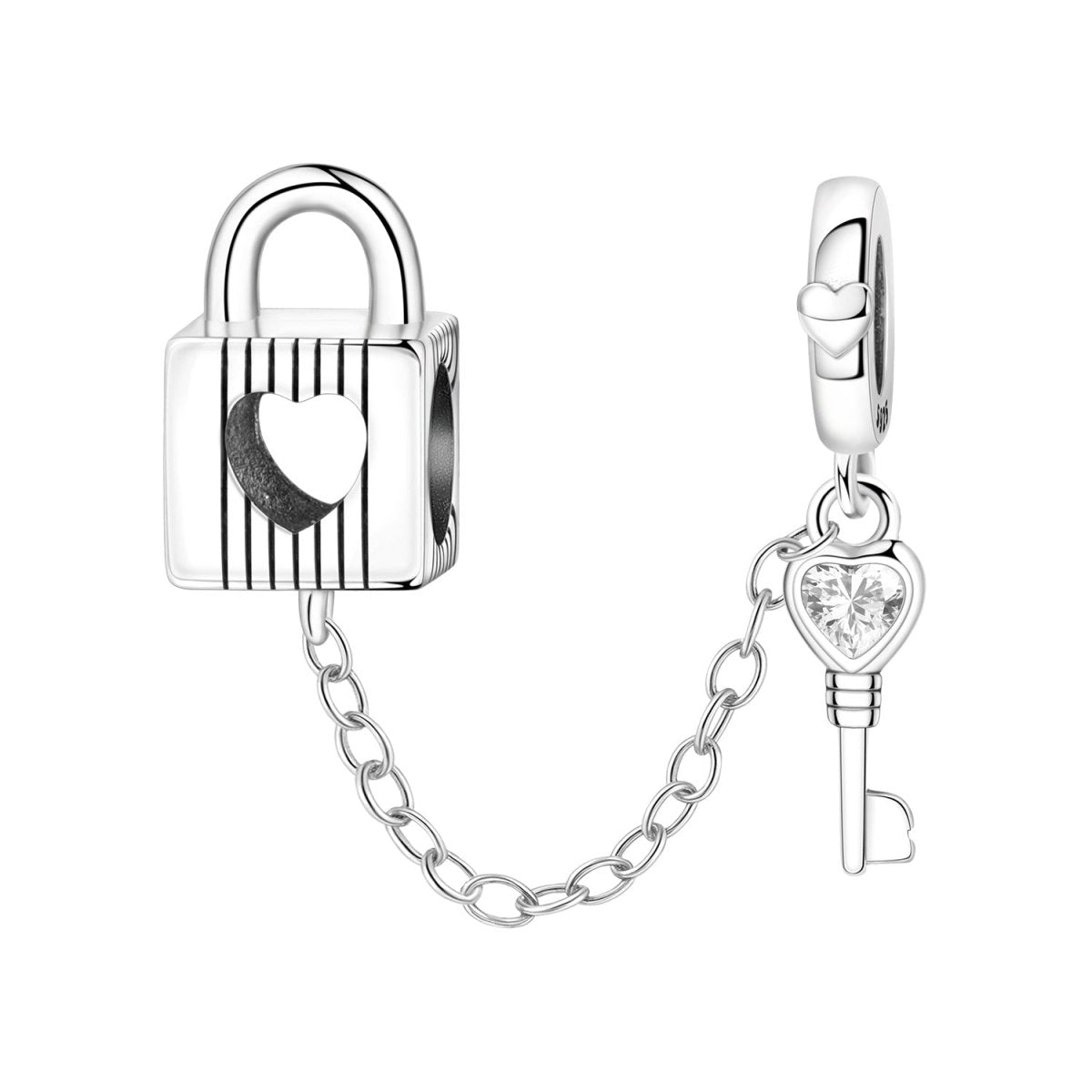 Heart Lock & Key Dangle Charm