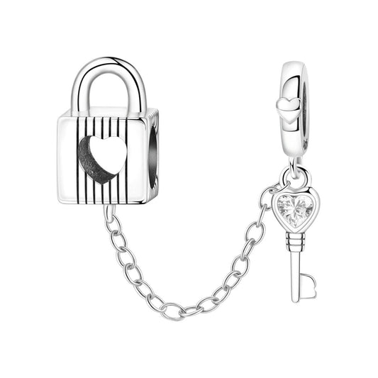 Heart Lock & Key Dangle Charm
