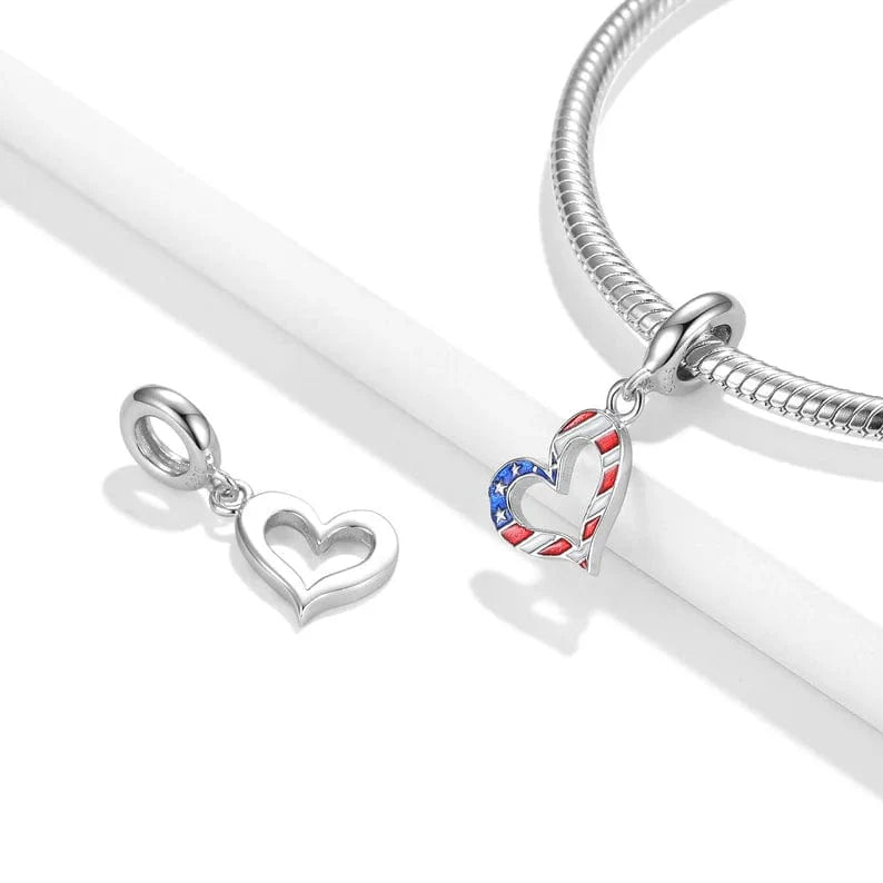 Heart of America Flag Dangle Charm