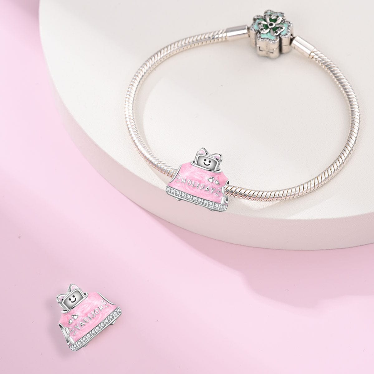 Holiday Pink Hoodie Charm