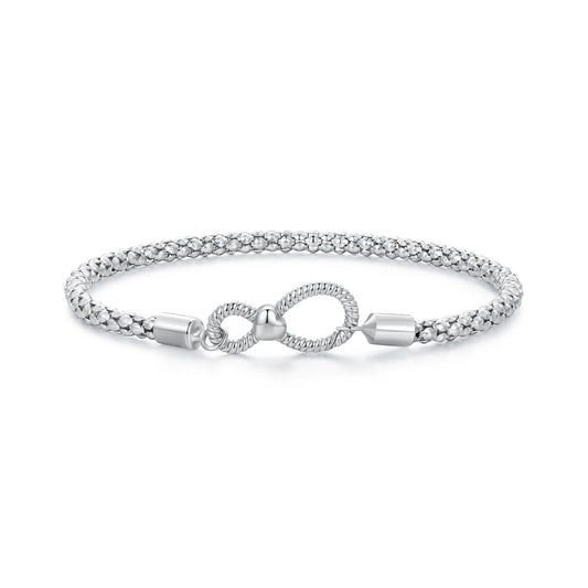 Infinity Clasp Woven Charm Bracelet