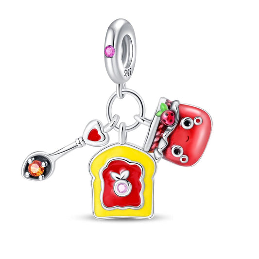 Jam Jar, Toast, & Heart Spoon Breakfast Charm