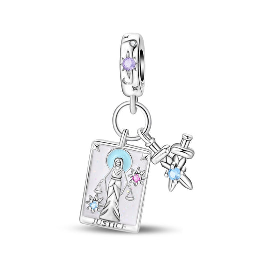 Justice Tarot Card & Sword Dangle Charm