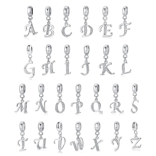 Elegant Cursive Letter A~Z Alphabet Charm