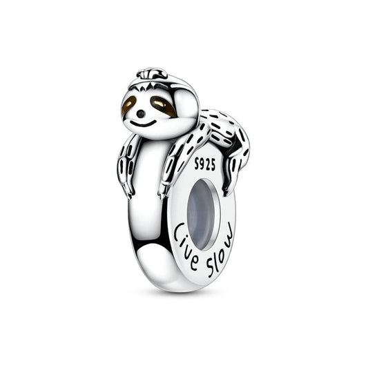 Live Slow Sloth Hug Charm
