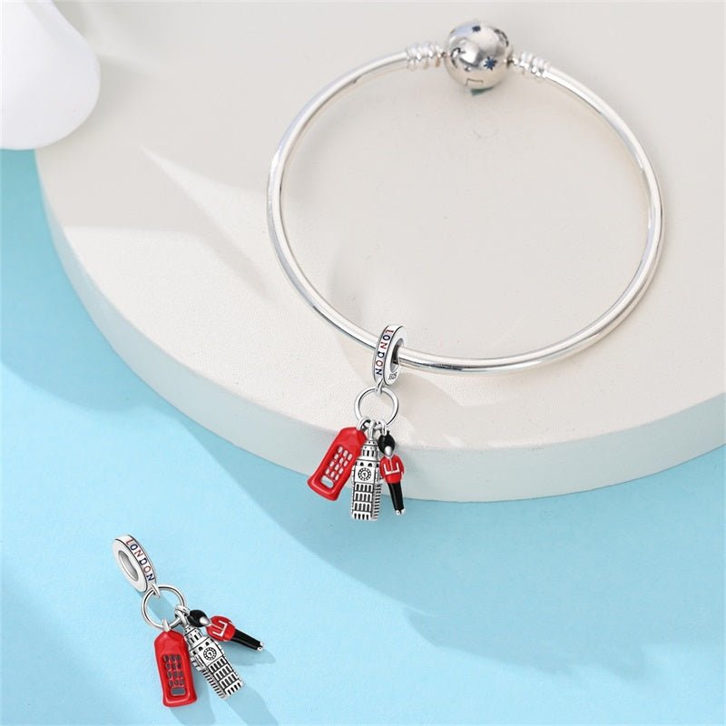 London Big Ben, Phone Booth & Guard Dangle Charm