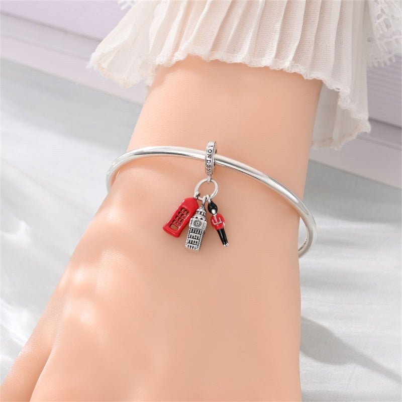 London Big Ben, Phone Booth & Guard Dangle Charm