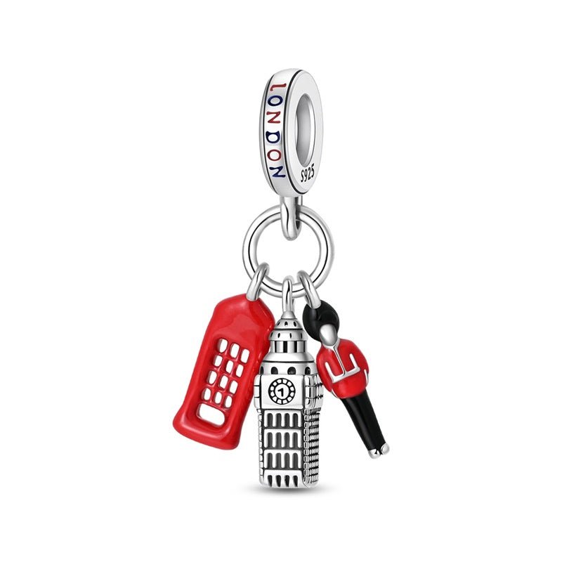 London Big Ben, Phone Booth & Guard Dangle Charm