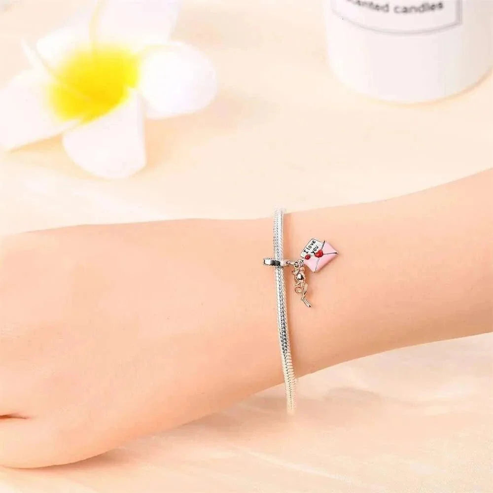 Love Letter & Rose Dangle Charm