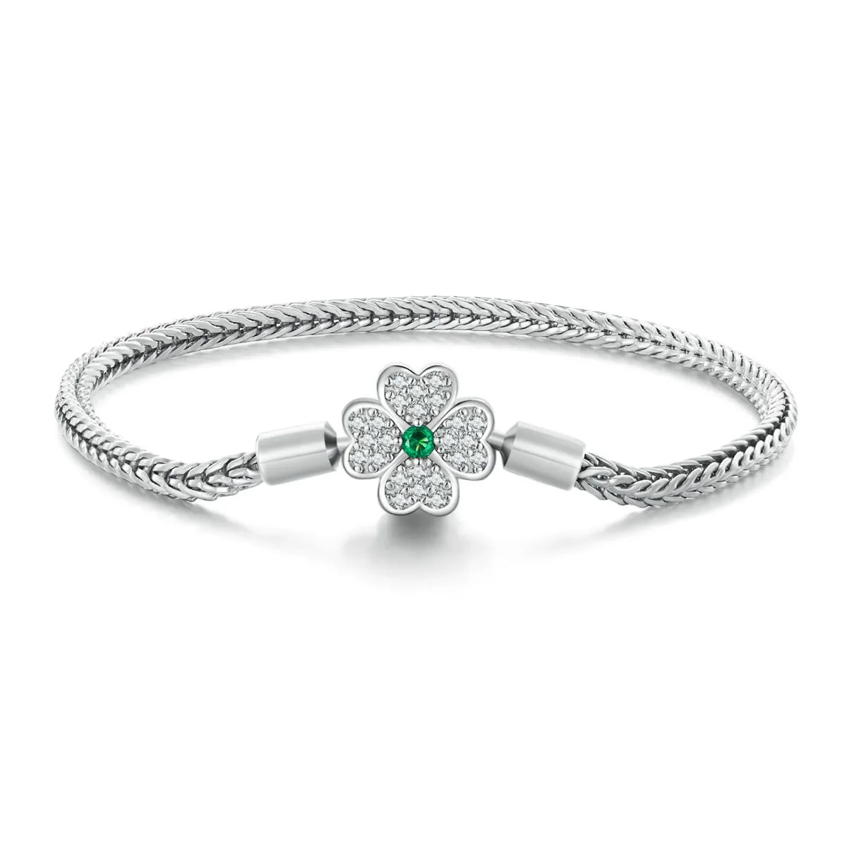 Lucky Four-Leaf Clover Charm Bracelet