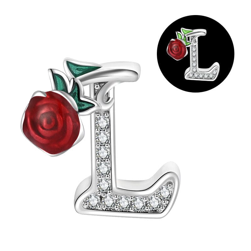 Luminous Rose Letter A~Z Alphabet Charm