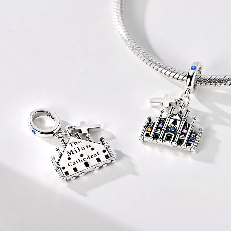 Milan Cathedral with Cross Dangle Charm
