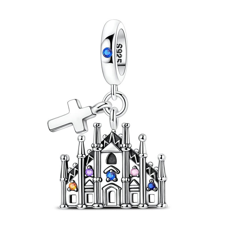 Milan Cathedral with Cross Dangle Charm