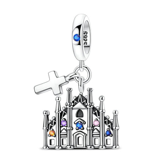 Milan Cathedral with Cross Dangle Charm