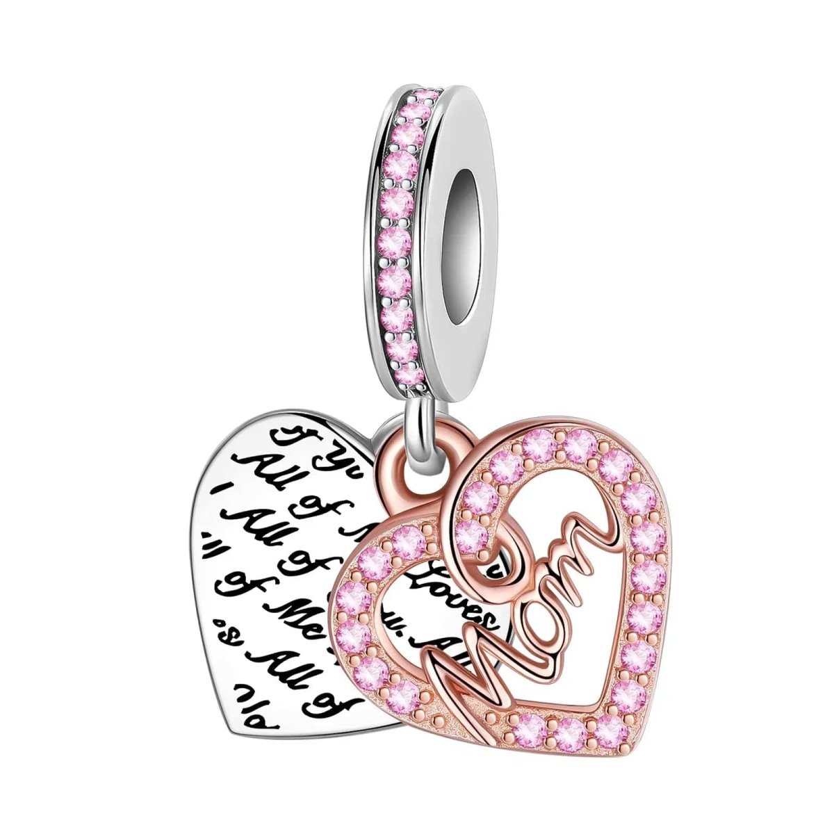 Mom Heart Dangle Charm