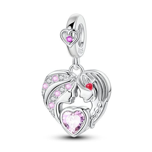Mother & Daughter Heart Dangle Charm