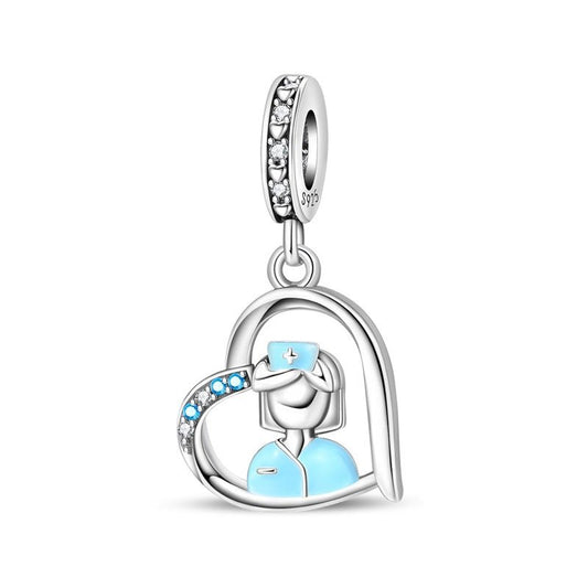 Nurse in Heart Dangle Charm