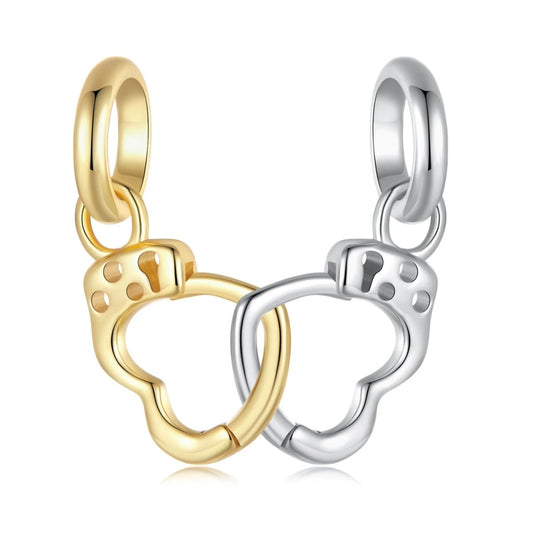 Openable & Splittable Handcuffs Dangle Charm