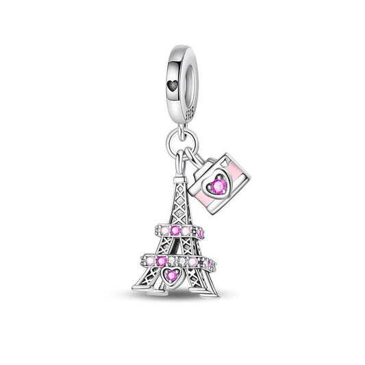 Paris Eiffel Tower & Camera Dangle Charm