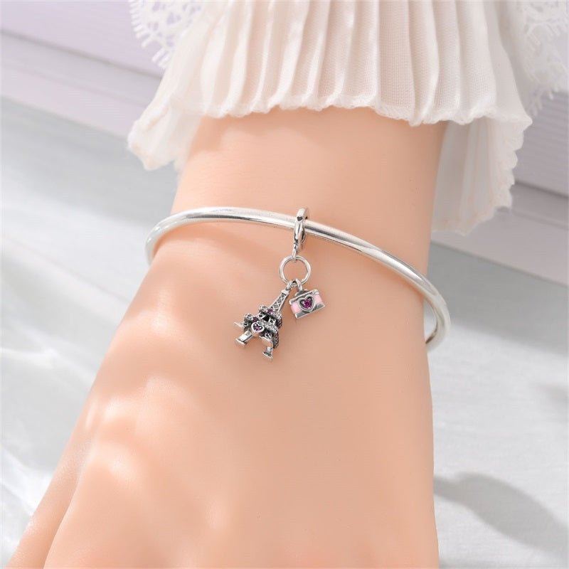 Paris Eiffel Tower & Camera Dangle Charm