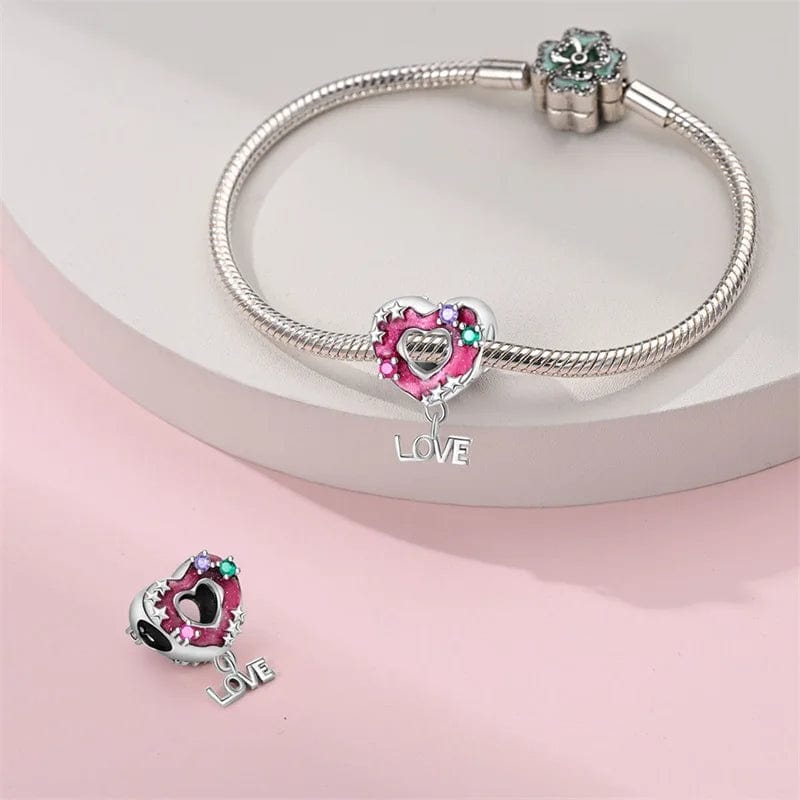 Pink Heart Donut Love Charm