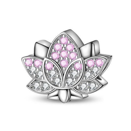Pink Lotus Blossom Sparkle Charm