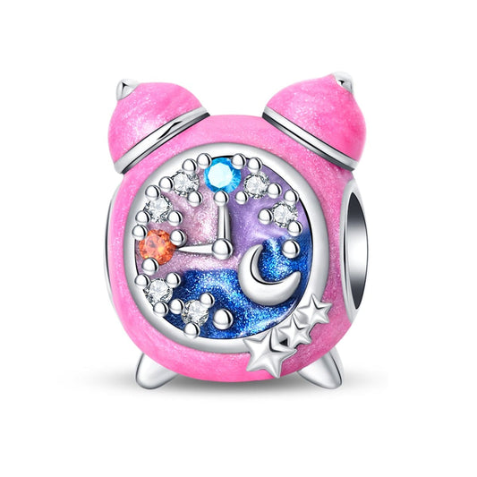 Pink Night Sky Clock Charm