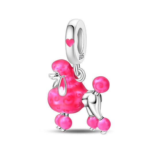 Pink Poodle Dog Dangle Charm