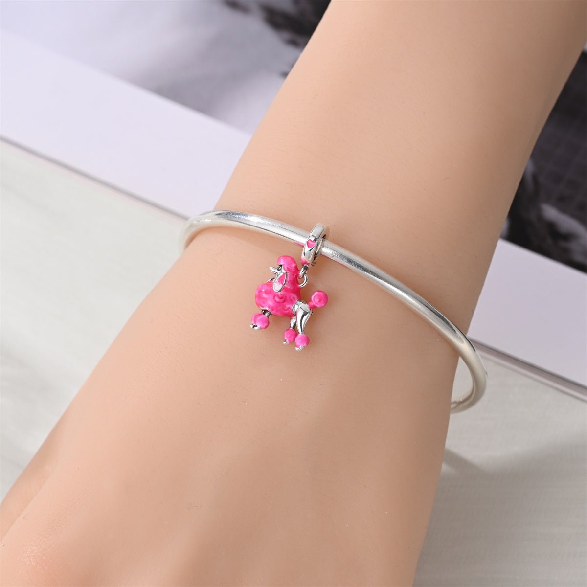 Pink Poodle Dog Dangle Charm